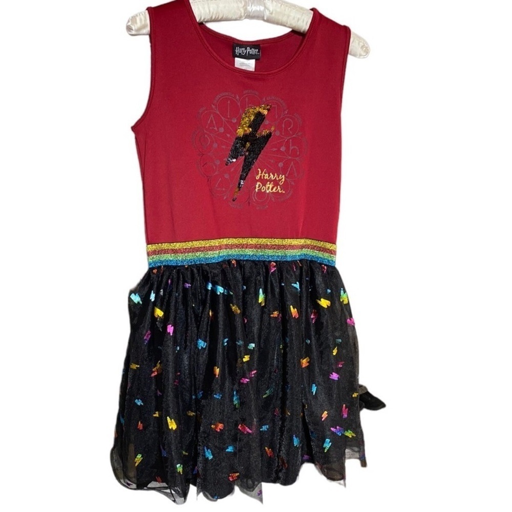 Harry Potter Official Tutu Dress Sequin Lightning Bolt girls size 10-12